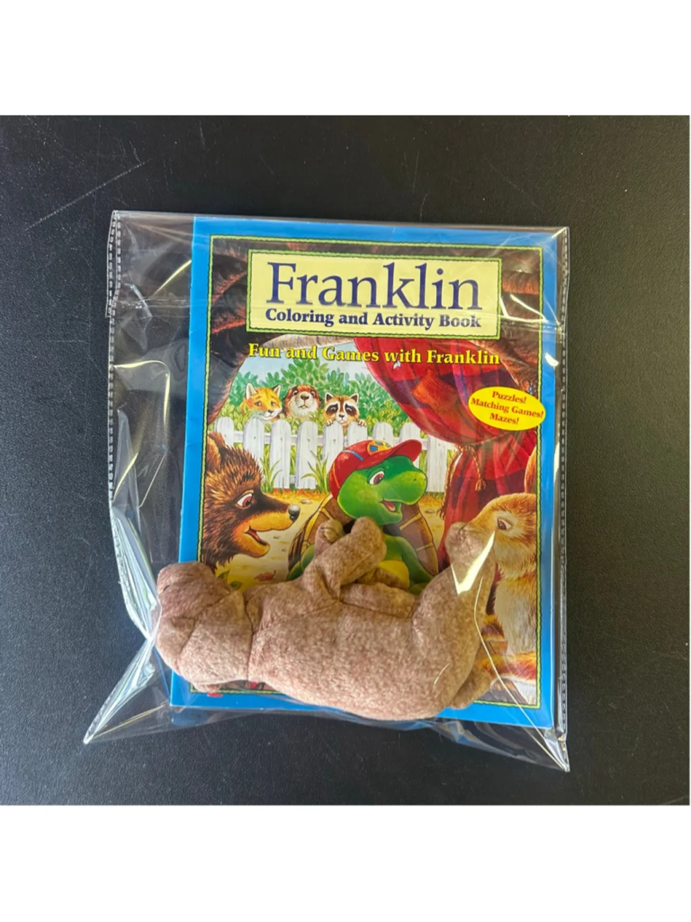 Y2K Franklin Activity Book + Ty Pecan Bear Plush 2000s Nostalgia Bundle